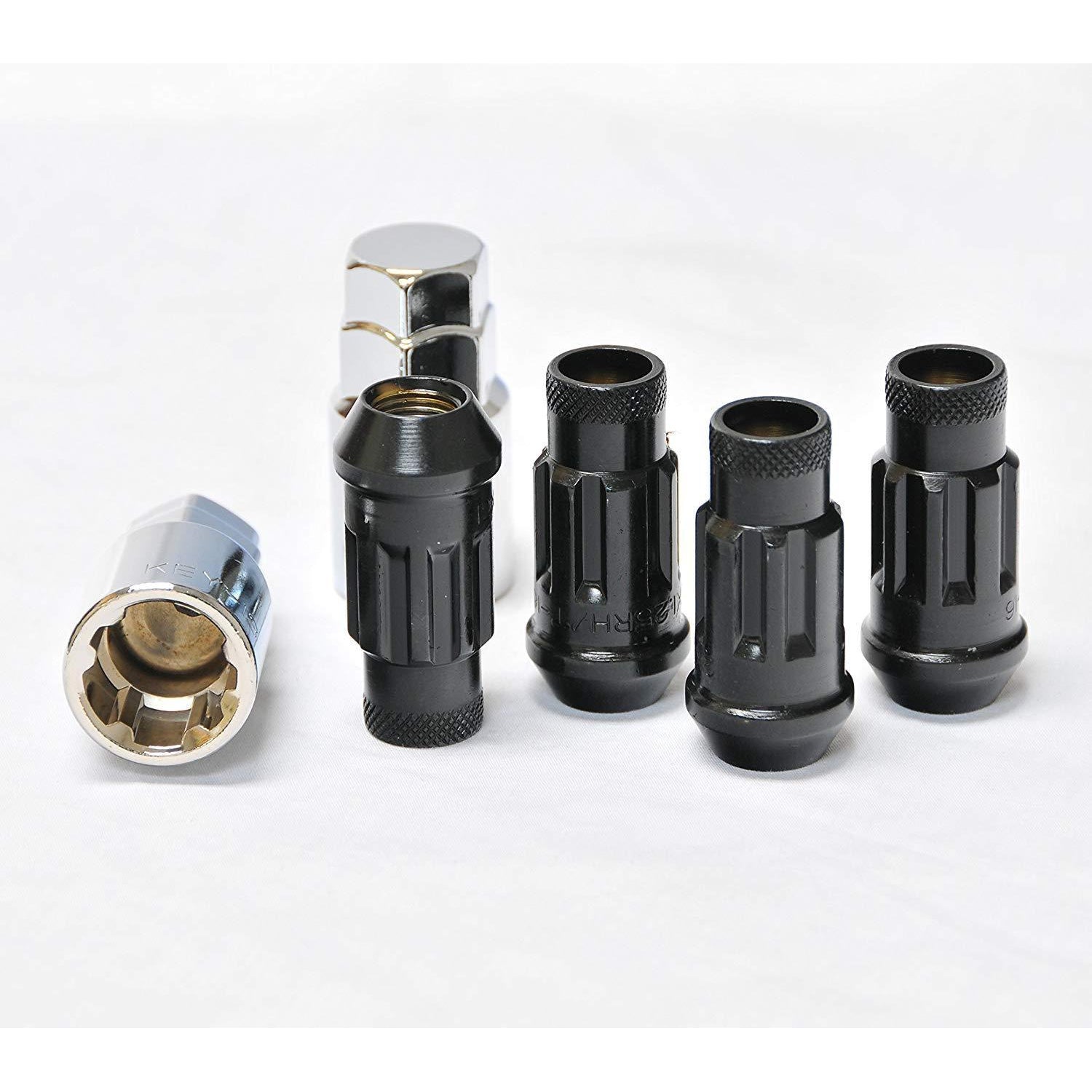 Muteki SR48 Open End Locking Lug Nut 12x1.25 48mm Set of 4 - Universal (32901U)-wm32901B-32901B-Lug Nuts-Muteki-Black-JDMuscle