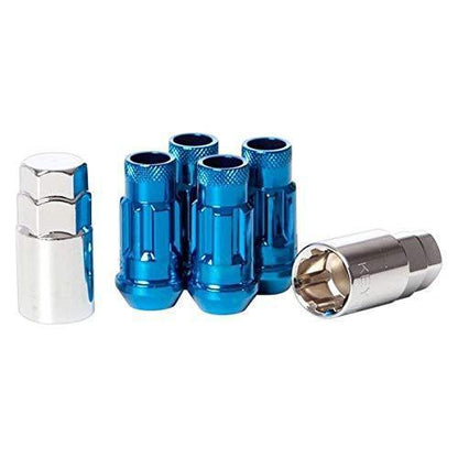 Muteki SR48 Open End Locking Lug Nut 12x1.25 48mm Set of 4 - Universal (32901U)-wm32901U-32901U-Lug Nuts-Muteki-Blue-JDMuscle
