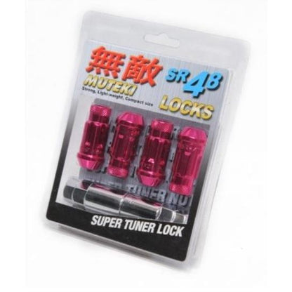 Muteki SR48 Open End Locking Lug Nut 12x1.25 48mm Set of 4 - Universal (32901U)-wm32901K-32901K-Lug Nuts-Muteki-Pink-JDMuscle