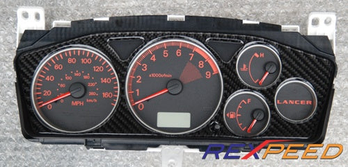 Rexpeed CT9A Carbon Gauge Cluster-High Gloss Mitsubishi Evolution VIII & IX 2003-2007 | R63