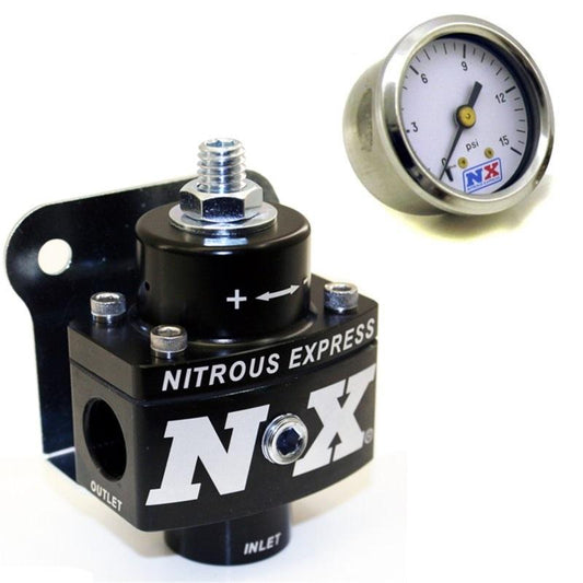 Nitrous Express Fuel Pressure Regulator Non Bypass w/Fuel Pressure Gauge-nex15952-nex15952-Fuel Pressure Regulator Gauges-Nitrous Express-JDMuscle