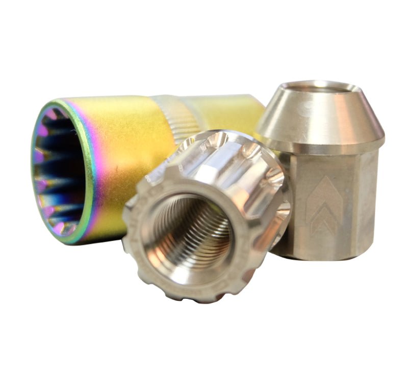 NRG 200 Series M12 X 1.25 Titanium Lug Nut Set - 21 Pc w/Lock Key Socket - Silver - JDMuscleLug Nuts170996