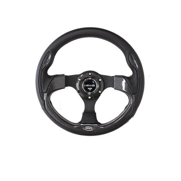 NRG 320mm Reinforced Steering Wheel - Universal (RST-001BK)-Steering Wheels-NRG-JDMuscle