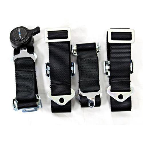 NRG 4 Point 2inch Cam lock Seat Belt - 1 Belt - Universal (SBH-4PCBK)-nrgSBH-4PCBK-SBH-4PCBK-Harnesses-NRG-Black-JDMuscle