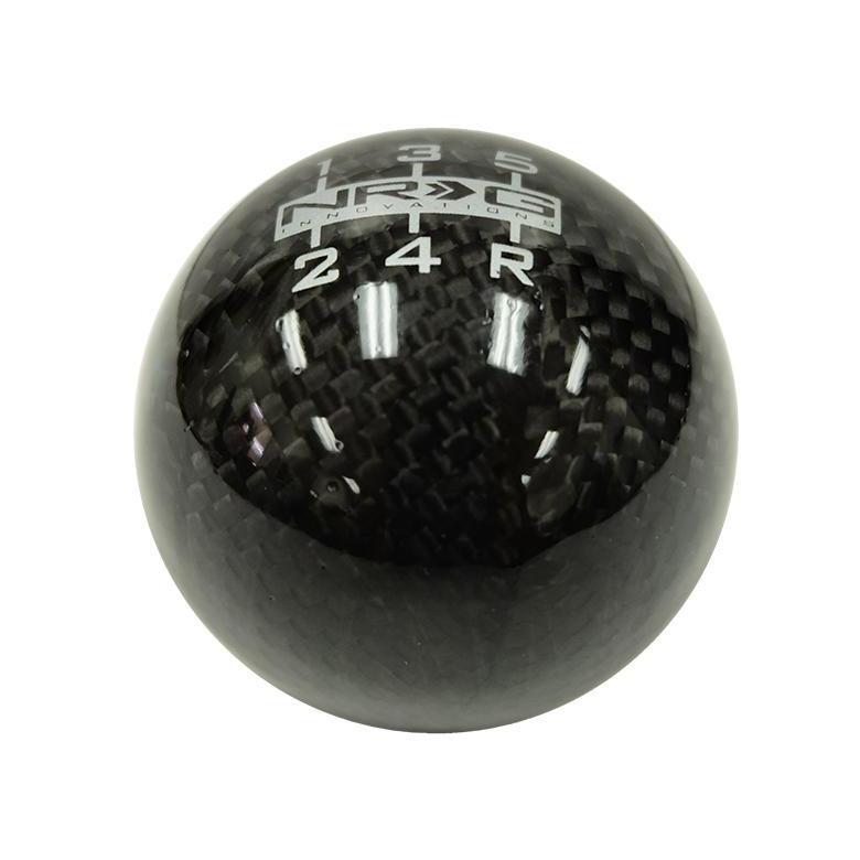 NRG Black Carbon Fiber Heavy 5 Speed Ball Type Style Shift Knob w/ Logo - Universal (SK-300BC-W)-nrgSK-300BC-W-SK-300BC-W-Shift Knobs-NRG-JDMuscle