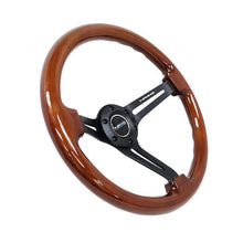 NRG Brown Wood Steering Wheel 3in Deep 350mm Black Matte - Universal | RST-018BR-BK