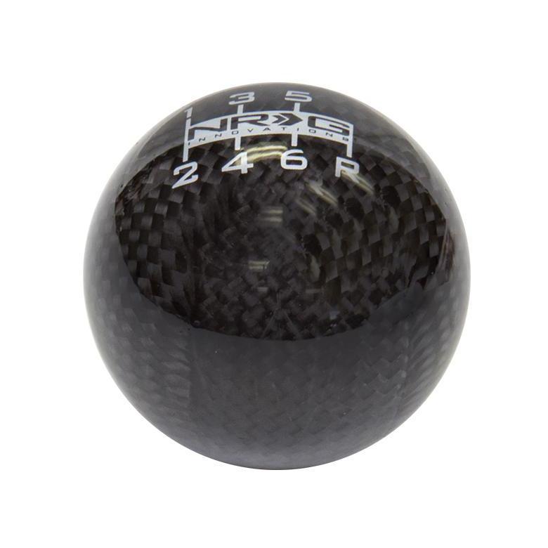 NRG Carbon Fiber 6 Speed Logo Heavy Ball Type Style Shift Knob - Universal | SK-300BC-1-W