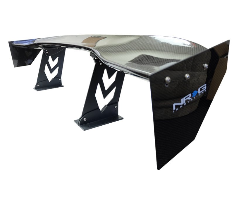 NRG Carbon Fiber Spoiler - Universal | 59in. NRG Logo Large End Plates - JDMuscleSpoilers and WingsnrgCARB-A590NRG