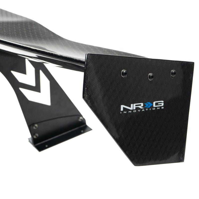 NRG Carbon Fiber Spoiler - Universal | 69in. w/ Diamond Weave/NRG Logo Stand Cut Out/Lrg Side Plate - JDMuscleSpoilers and Wings392754