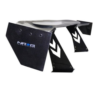 NRG Carbon Fiber Spoiler - Universal | 69in. w/NRG Logo / Stand Cut Out / Large Side Plate - JDMuscleSpoilers and Wings207123