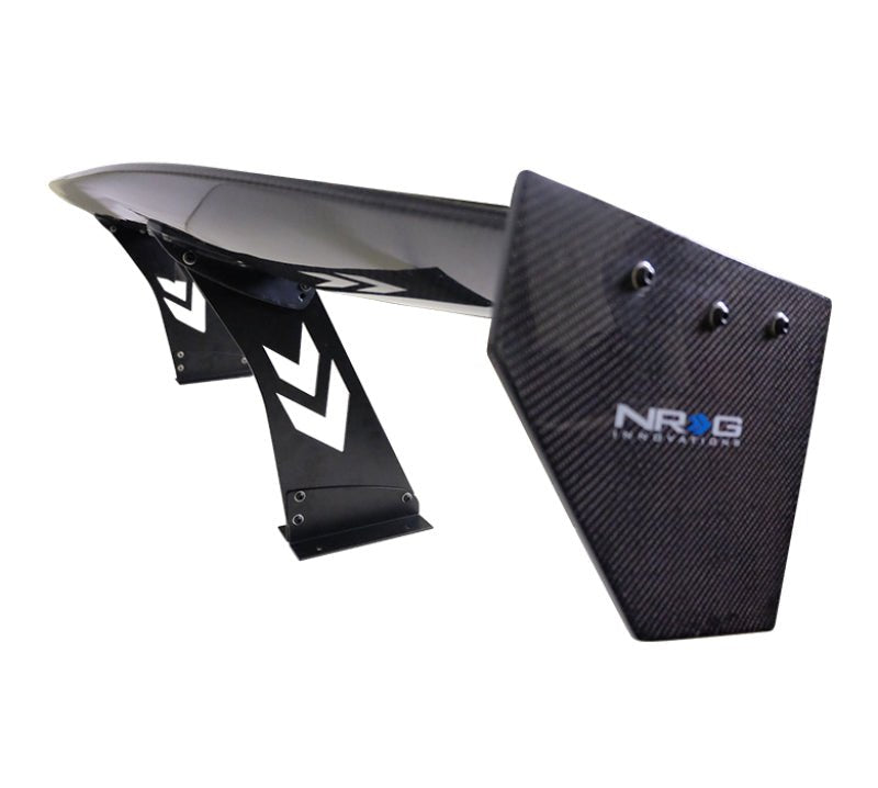 NRG Carbon Fiber Spoiler - Universal | 69in. w/NRG Logo / Stand Cut Out / Large Side Plate - JDMuscleSpoilers and Wings207123