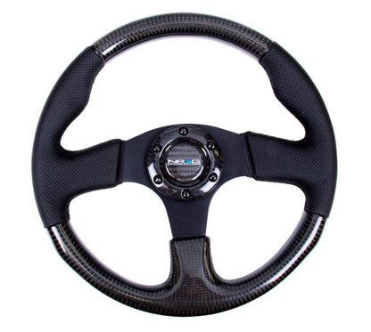 NRG Carbon Fiber Steering Wheel | 315mm Leather Trim w/Black Stitching - JDMuscleSteering Wheel Components171434