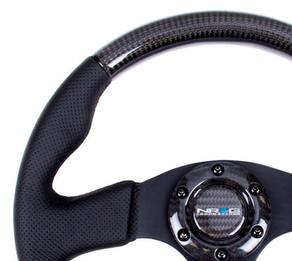 NRG Carbon Fiber Steering Wheel | 315mm Leather Trim w/Black Stitching - JDMuscleSteering Wheel Components171434