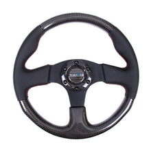 NRG Carbon Fiber Steering Wheel | 315mm Leather Trim w/Red Stitching - JDMuscleSteering Wheel Components171435