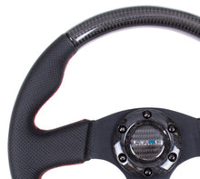 NRG Carbon Fiber Steering Wheel | 315mm Leather Trim w/Red Stitching - JDMuscleSteering Wheel Components171435