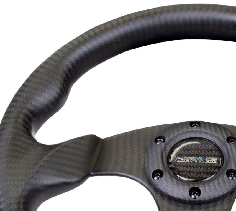 NRG Carbon Fiber Steering Wheel | 320mm Flat Bottom Matte Black Carbon - JDMuscleSteering Wheels171433