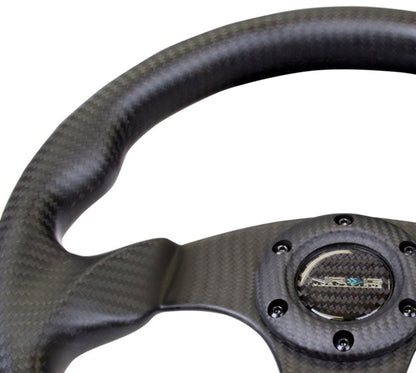 NRG Carbon Fiber Steering Wheel | 320mm Flat Bottom Matte Black Carbon - JDMuscleSteering Wheels171433
