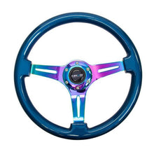 NRG Classic Blue Wood Grain w/ NeoChrome Center Steering Wheel - Universal | ST-015MC-BL