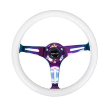 NRG Classic Glow Green Wood Grain w/ NeoChrome Center Steering Wheel - Universal | ST-015MC-GL