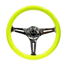 NRG Classic Neon Yellow Wood Grain Steering Wheel - Universal | ST-015CH-NYW