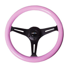 NRG Classic Pink Wood w/ Black Center Grain Steering Wheel - Universal | ST-015BK-PK