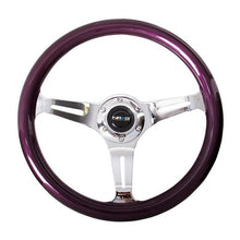 NRG Classic Purple Wood Grain w/ Chrome Center Steering Wheel - Universal | ST-015CH-PP