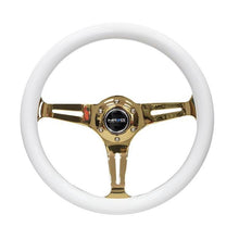 NRG Classic White Wood Grain w/ Chrome Gold Center Steering Wheel - Universal | ST-015CG-WT