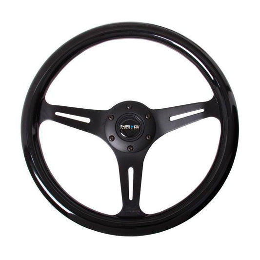 NRG Classic Wood Black Grain Steering Wheel - Universal (ST-015BK-BK)-nrgST-015BK-BK-ST-015BK-BK-Steering Wheels-NRG-JDMuscle