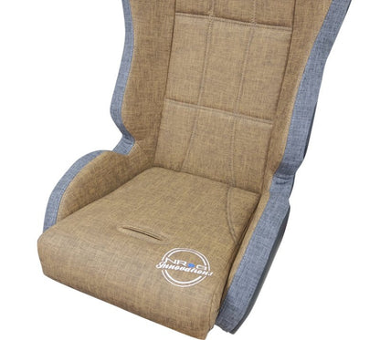 NRG Defender Seat/ Water Resistant Steel Frame Suspension - Brown w/ Gray Trim w/ Defender Logo - JDMuscleSeats392768