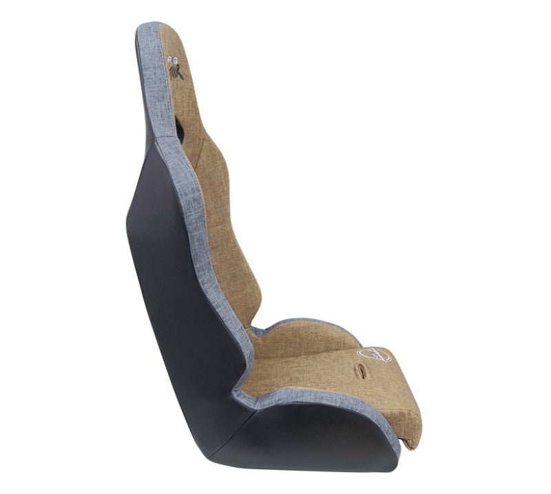 NRG Defender Seat/ Water Resistant Steel Frame Suspension - Brown w/ Gray Trim w/ Defender Logo - JDMuscleSeats392768