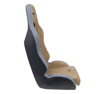 NRG Defender Seat/ Water Resistant Steel Frame Suspension - Brown w/ Gray Trim w/ Defender Logo - JDMuscleSeats392768