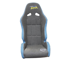 NRG Defender Seat/ Water Resistant Steel Frame Suspension - Gray w/ Blue Trim w/ Defender Logo - JDMuscleSeatsnrgDF-100GY-S