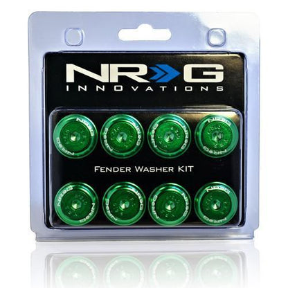 NRG Fender Washer Kit FW-800 Green 8mm - Universal (FW-800GN)-nrgFW-800GN-FW-800GN-Dress Up Bolts-NRG-JDMuscle