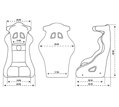 NRG FIA Competition Seat w/Competition Fabric & FIA Homologated Head Containment - JDMuscleSeatsnrgFRP-RS600