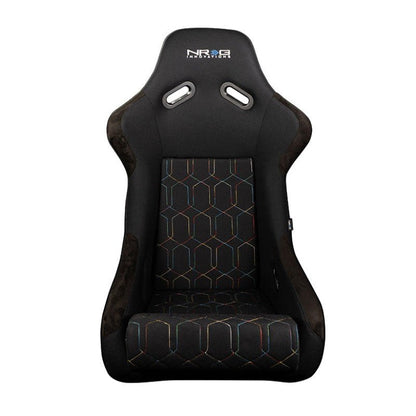 NRG FRP Bucket Seat | Black w/ Multi Color Geometric Pattern - Large | FRP-300-MGEO-BK - JDMuscleSeatsnrgFRP-300-MGEO-BK