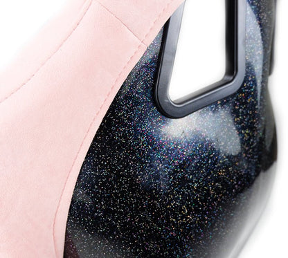 NRG FRP Bucket Seat Prisma Edition w/ Pearlized Back and Pink Alcantara | Medium - JDMuscleSeats365563