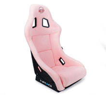 NRG FRP Bucket Seat Prisma Edition w/ Pearlized Back and Pink Alcantara | Medium - JDMuscleSeats365563