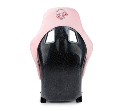 NRG FRP Bucket Seat Prisma Edition w/ Pearlized Back and Pink Alcantara | Medium - JDMuscleSeats365563