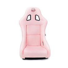 NRG FRP Bucket Seat Prisma Edition w/ Pearlized Back and Pink Alcantara | Medium - JDMuscleSeats365563