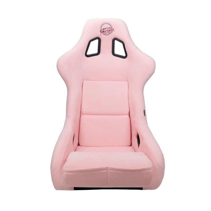 NRG FRP Bucket Seat PRISMA Edition W/ pearlized Back Pink Alcantara - Large - JDMuscleSeats322241