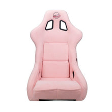 NRG FRP Bucket Seat PRISMA Edition W/ pearlized Back Pink Alcantara - Large - JDMuscleSeats322241