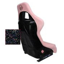 NRG FRP Bucket Seat PRISMA Edition w/ Pearlized Back/ Pink Alcantara w/ Phone Pockets - Large - JDMuscleSeats392765