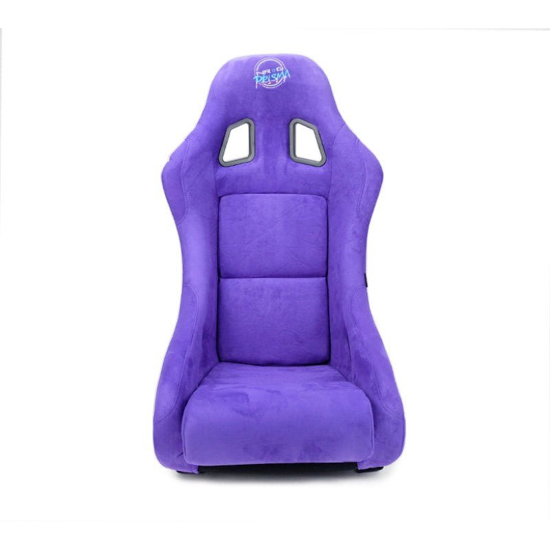 NRG FRP Bucket Seat PRISMA Edition w/ Pearlized Back Purple Alcantara - Medium - JDMuscleSeats343999
