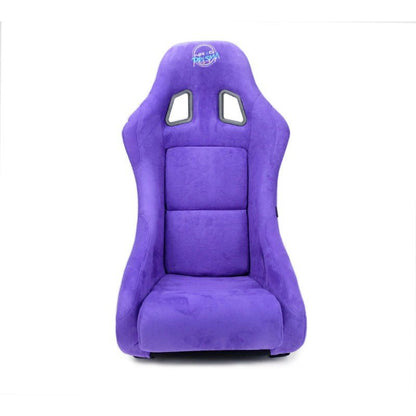 NRG FRP Bucket Seat PRISMA Edition w/ Pearlized Back Purple Alcantara - Medium - JDMuscleSeats343999