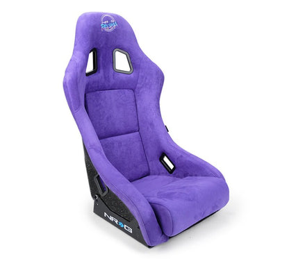 NRG FRP Bucket Seat PRISMA Edition w/ Pearlized Back Purple Alcantara - Medium - JDMuscleSeats343999