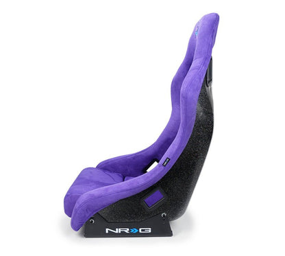NRG FRP Bucket Seat PRISMA Edition w/ Pearlized Back Purple Alcantara - Medium - JDMuscleSeats343999
