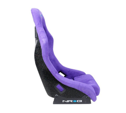 NRG FRP Bucket Seat PRISMA Edition w/ Pearlized Back Purple Alcantara - Medium - JDMuscleSeats343999