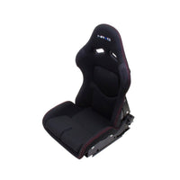 NRG FRP Bucket Seat - Reclinable | Black Cloth w/Red Stiting - JDMuscleSeats171266