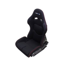 NRG FRP Bucket Seat - Reclinable | Black Cloth w/Red Stiting - JDMuscleSeats171266