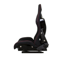 NRG FRP Bucket Seat - Reclinable | Black Cloth w/Red Stiting - JDMuscleSeats171266